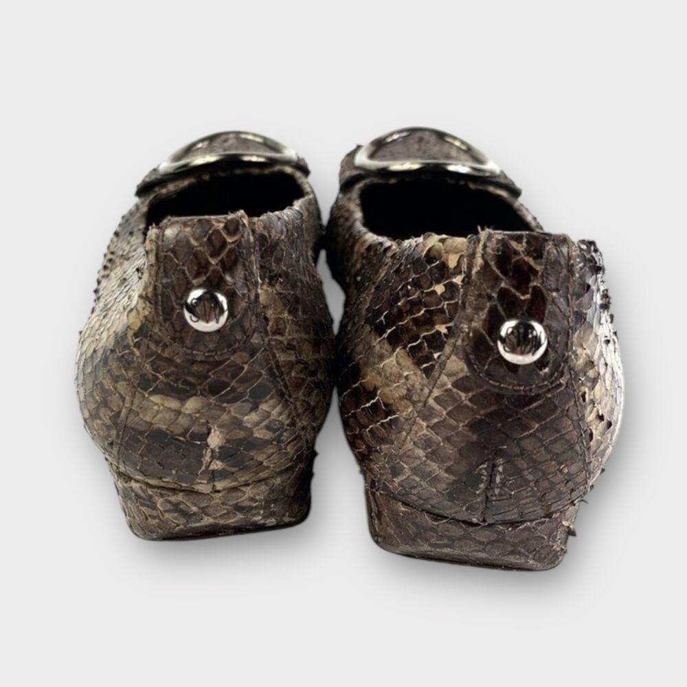 Stuart Weitzman Snakeskin Embossed Leather Flats Size 6.5 - Picture 7 of 7